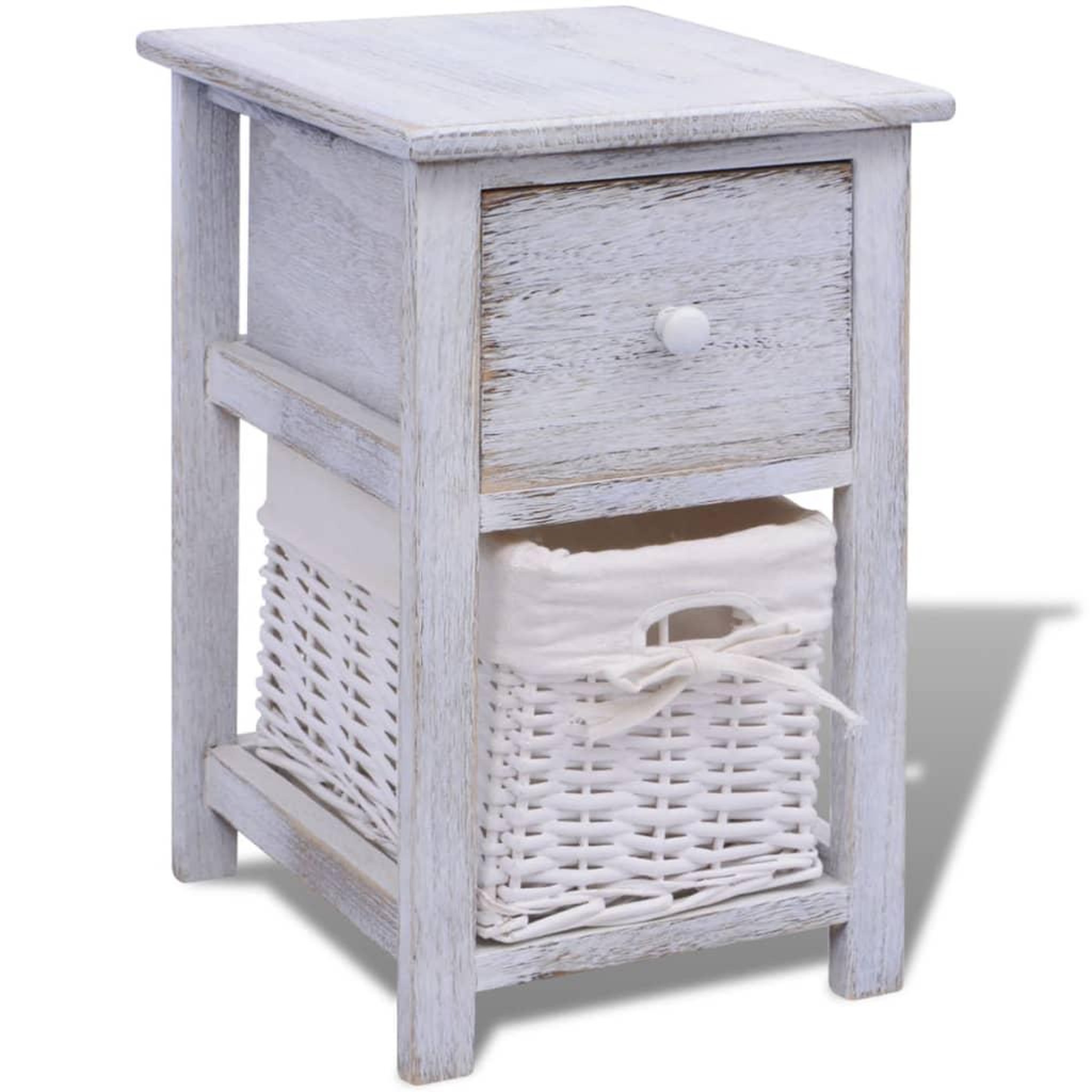 Voir la diapositive 2 : VIDAXL Table de chevet Bois Blanc