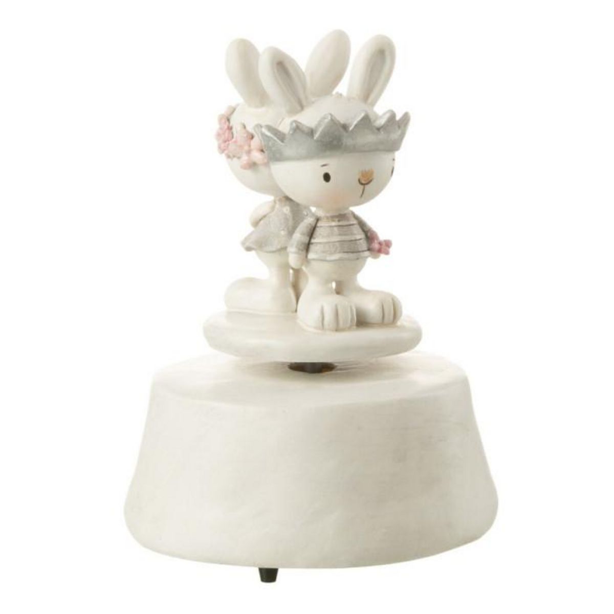 Paris Prix Boîte à Musique Enfant  Lapins Couronne  14cm Multicolore