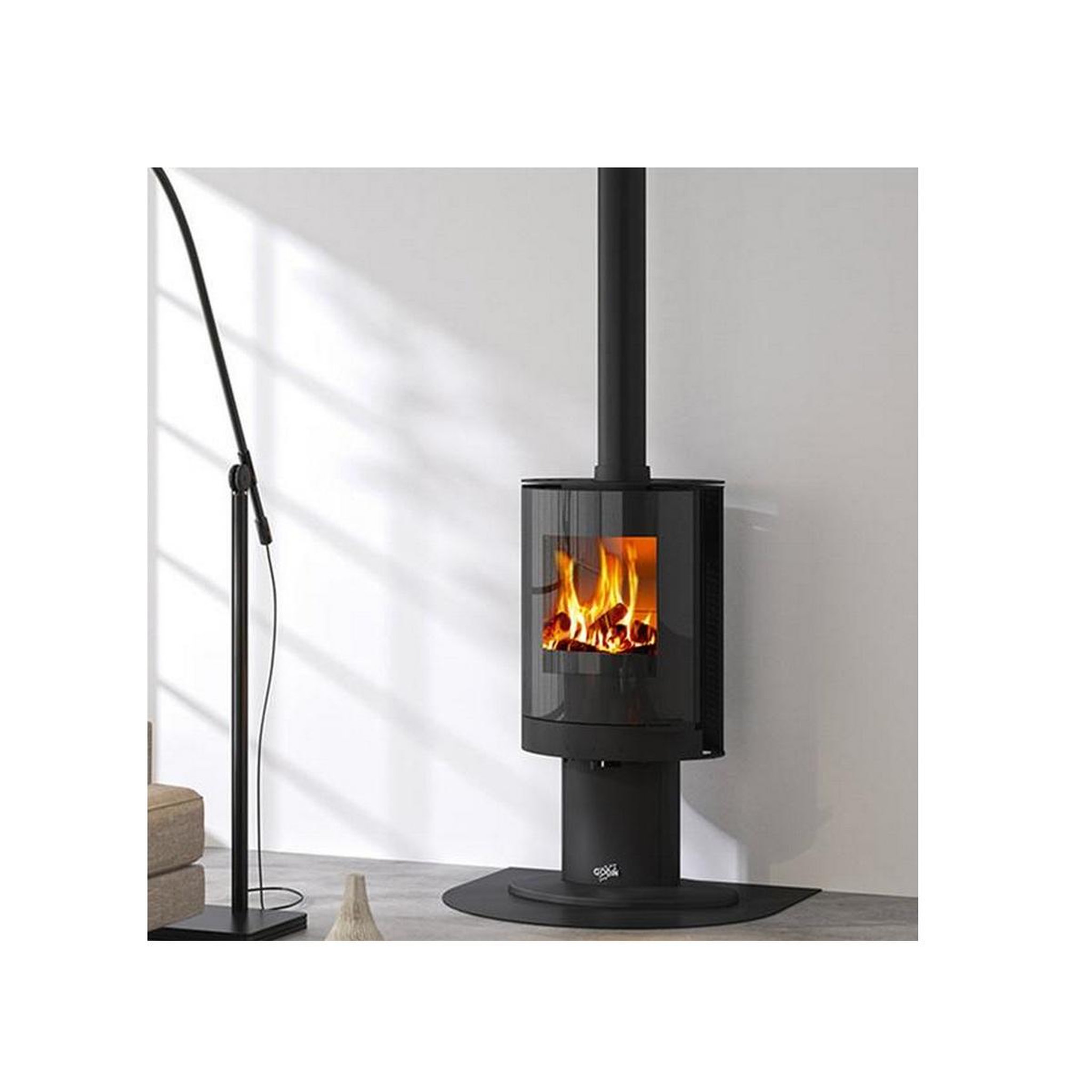 Voir la diapositive 3 : Godin Poêle à bois 7kw noir - 411233NOIRMAT