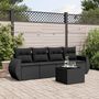 Voir la diapositive 1 : VIDAXL Salon de jardin 5 pcs avec coussins noir resine tressee