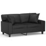 Voir la diapositive 2 : VIDAXL Canape 2 places avec oreillers decoratifs noir 120cm similicuir