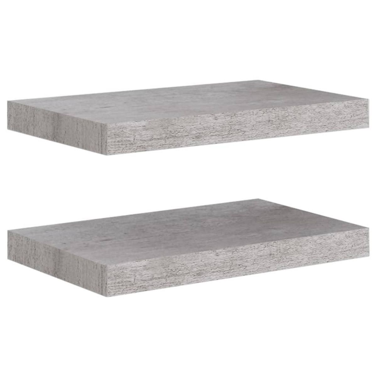VIDAXL Etageres murales flottantes 2 pcs gris beton 40x23x3,8 cm MDF