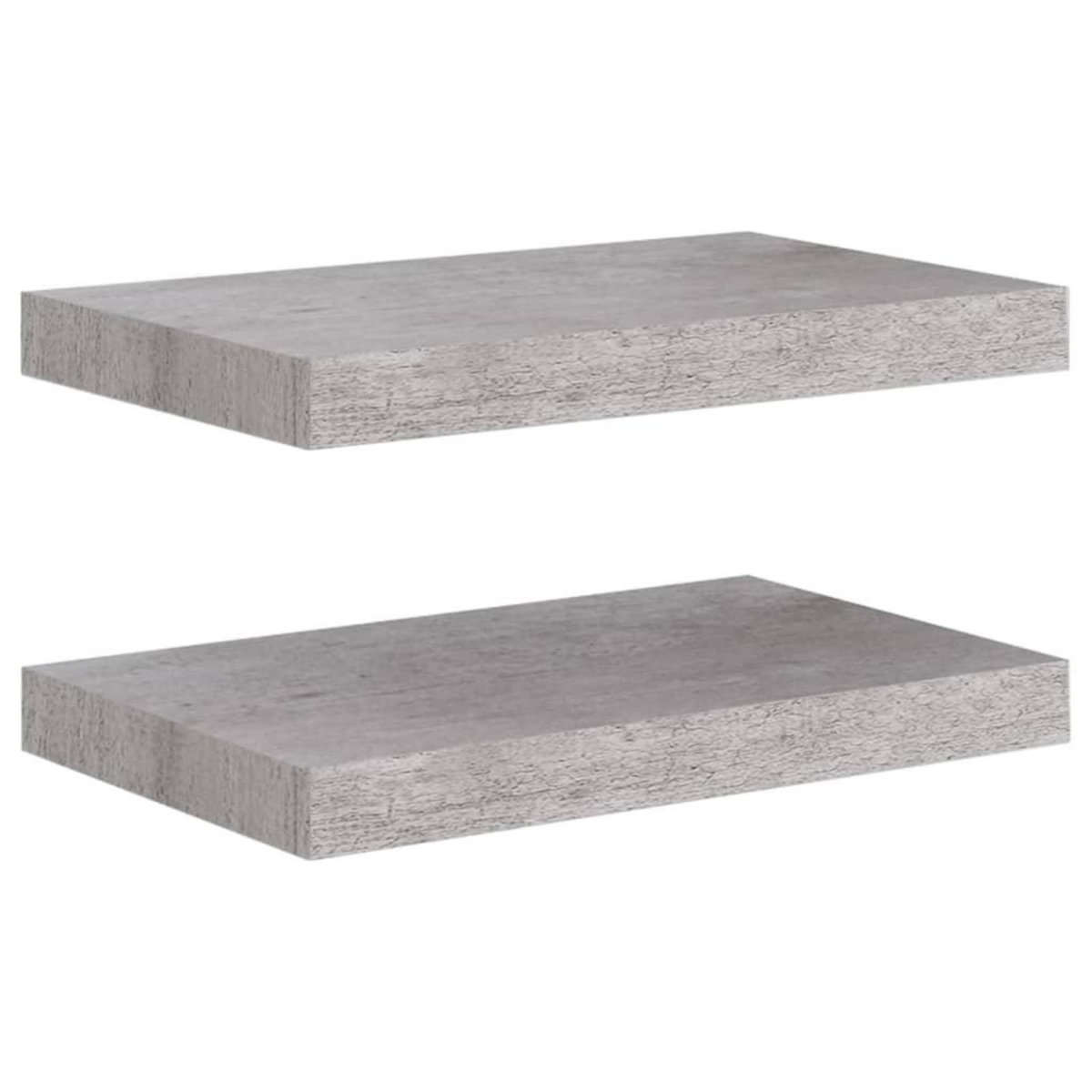 VIDAXL Etageres murales flottantes 2 pcs gris beton 40x23x3,8 cm MDF