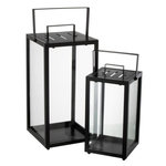 Paris Prix Lot de 2 Lanternes en Verre  Alo  43cm Noir