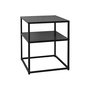 Voir la diapositive 6 : SWEEEK Lot de 2 Tables de chevet en métal noir. 1 étagère. INDUSTRIELLE L 43 x l 40 x H 52cm