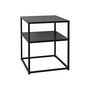 Voir la diapositive 6 : SWEEEK Lot de 2 Tables de chevet en métal noir. 1 étagère. INDUSTRIELLE L 43 x l 40 x H 52cm