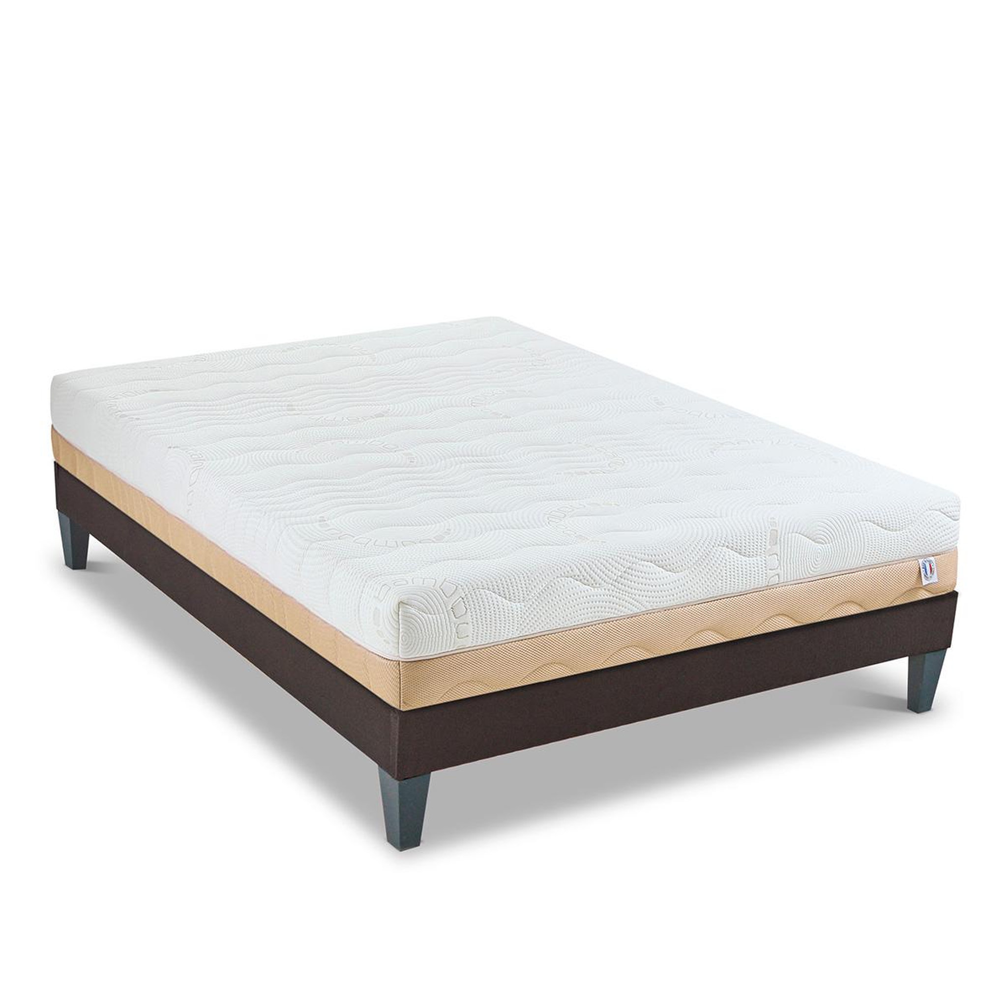 Voir la diapositive 3 : BELLECOUR Bellecour literie | ensemble leman | matelas mousse hypersoft + sommier bois