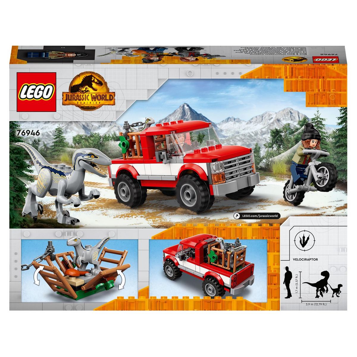 LEGO Jurassic World 76946 La Capture des Vélociraptors Beta et Blue