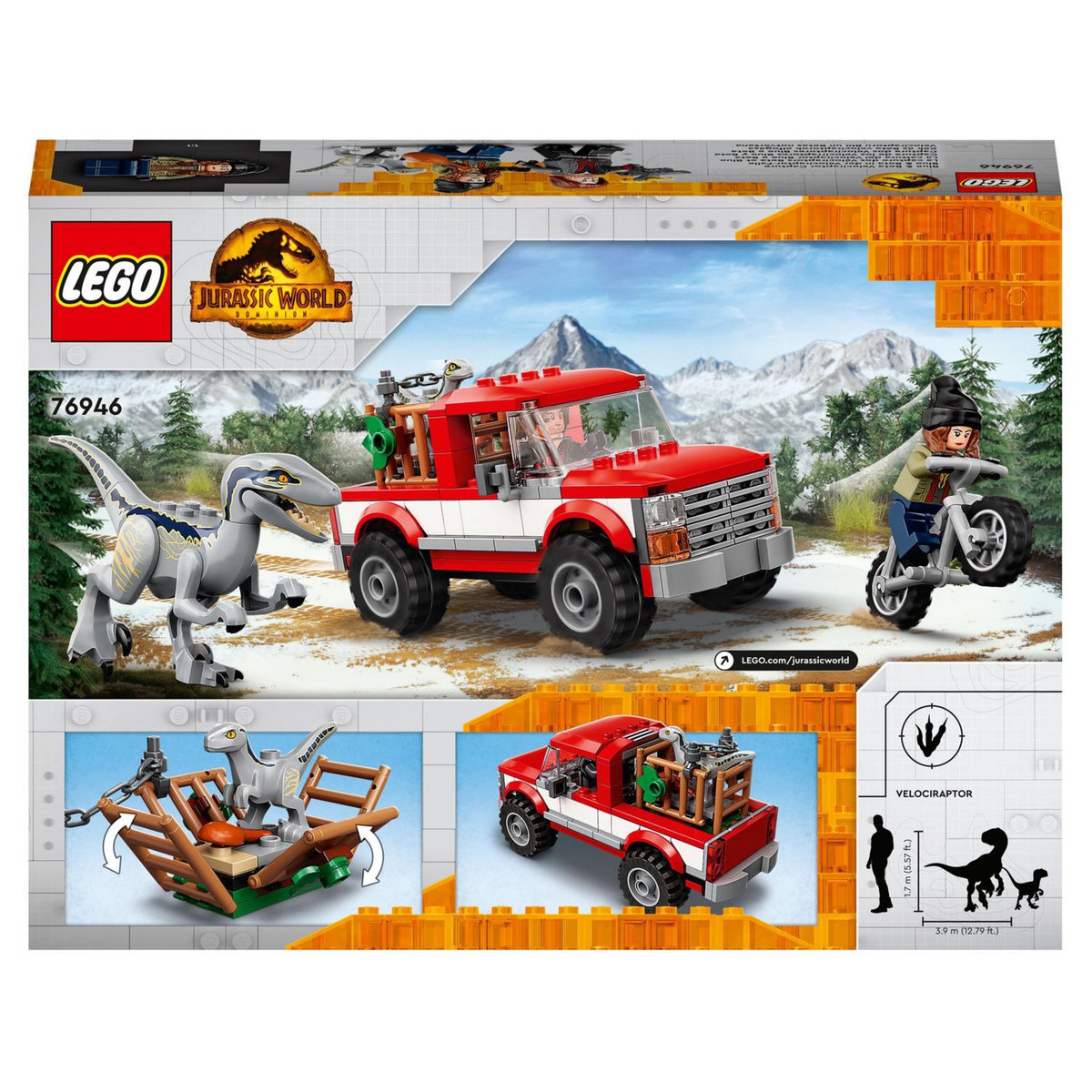 LEGO Jurassic World 76946 La Capture des Vélociraptors Beta et Blue