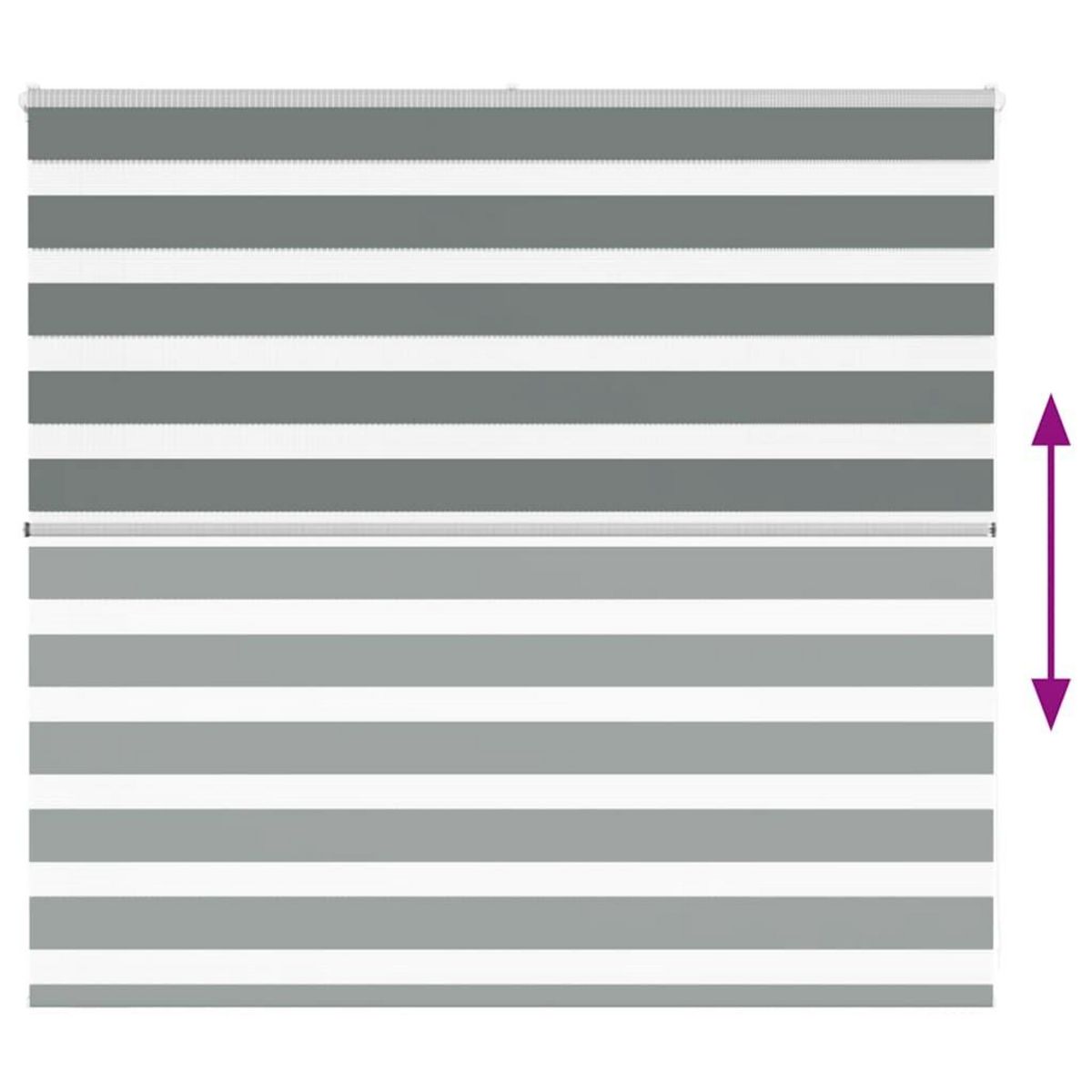 VIDAXL Store zebre gris fonce largeur du tissu 160,9 cm polyester