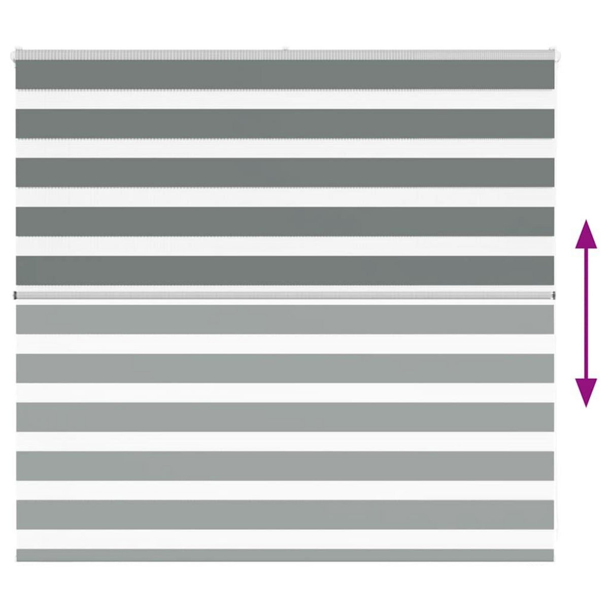 VIDAXL Store zebre gris fonce largeur du tissu 160,9 cm polyester