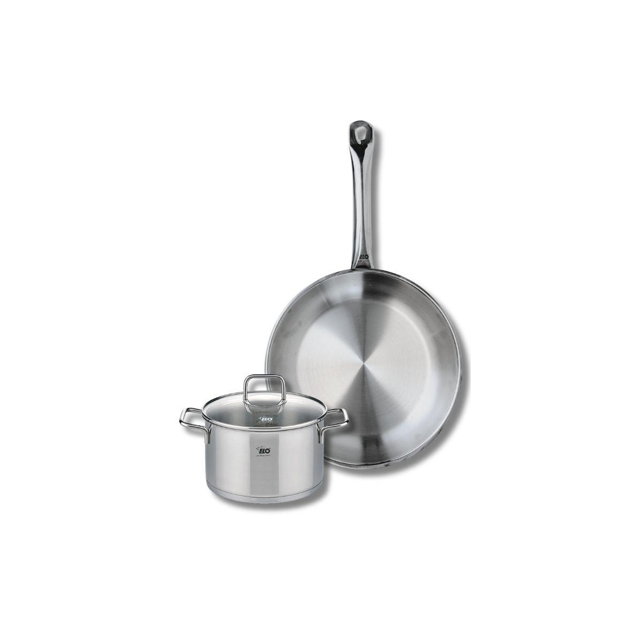 ELO Ensemble de 1 poêle de cuisson 28 cm et 1 faitout 16 cm elo profi citrin