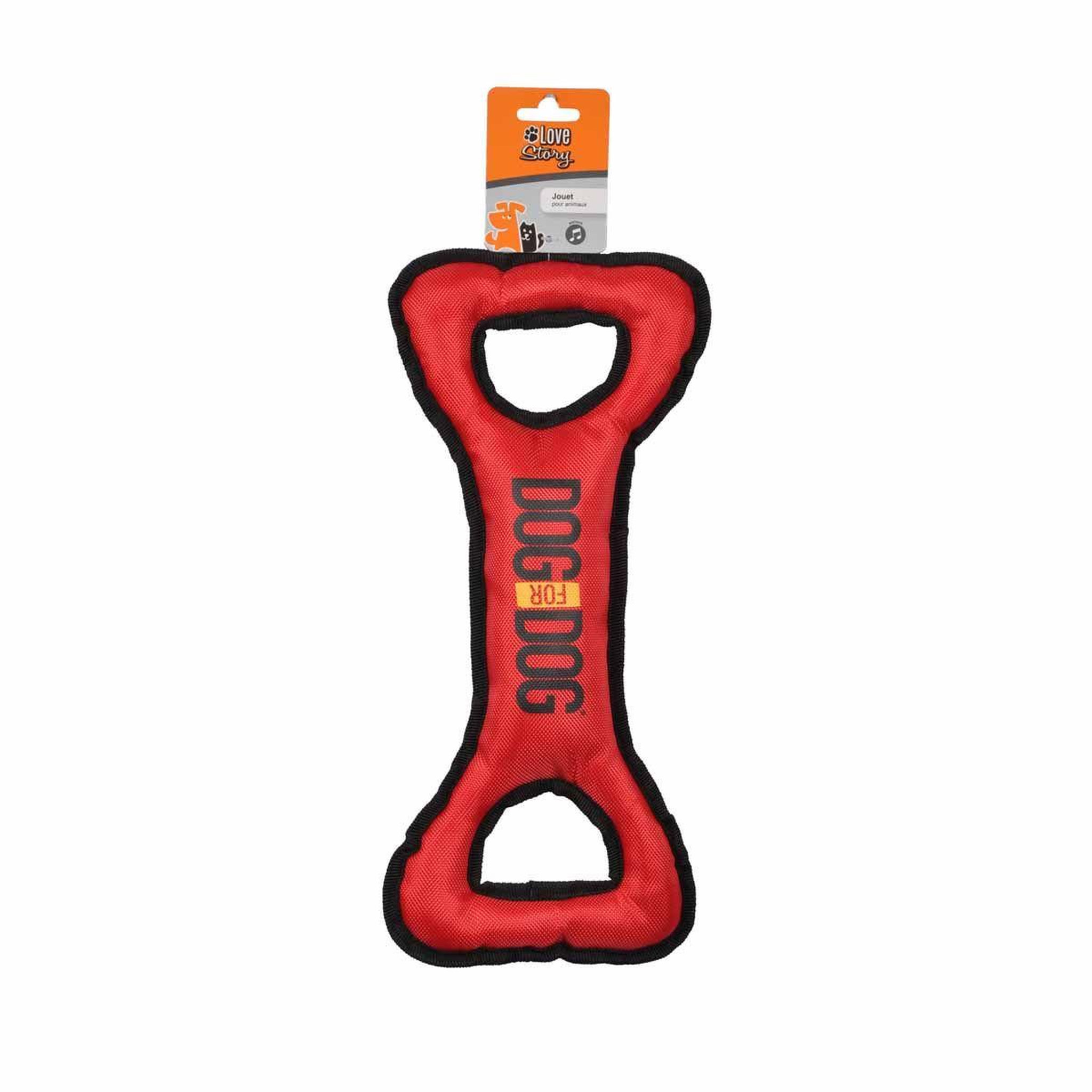 Voir la diapositive 2 : HOMEA Jouet pour chien  haltère oxford  33cm rouge