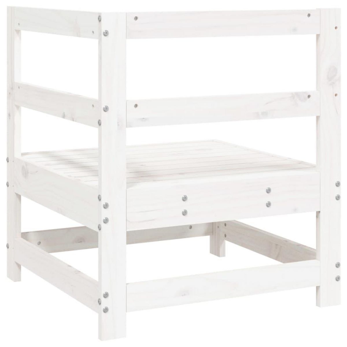 VIDAXL Canape d'angle de jardin blanc bois de pin massif