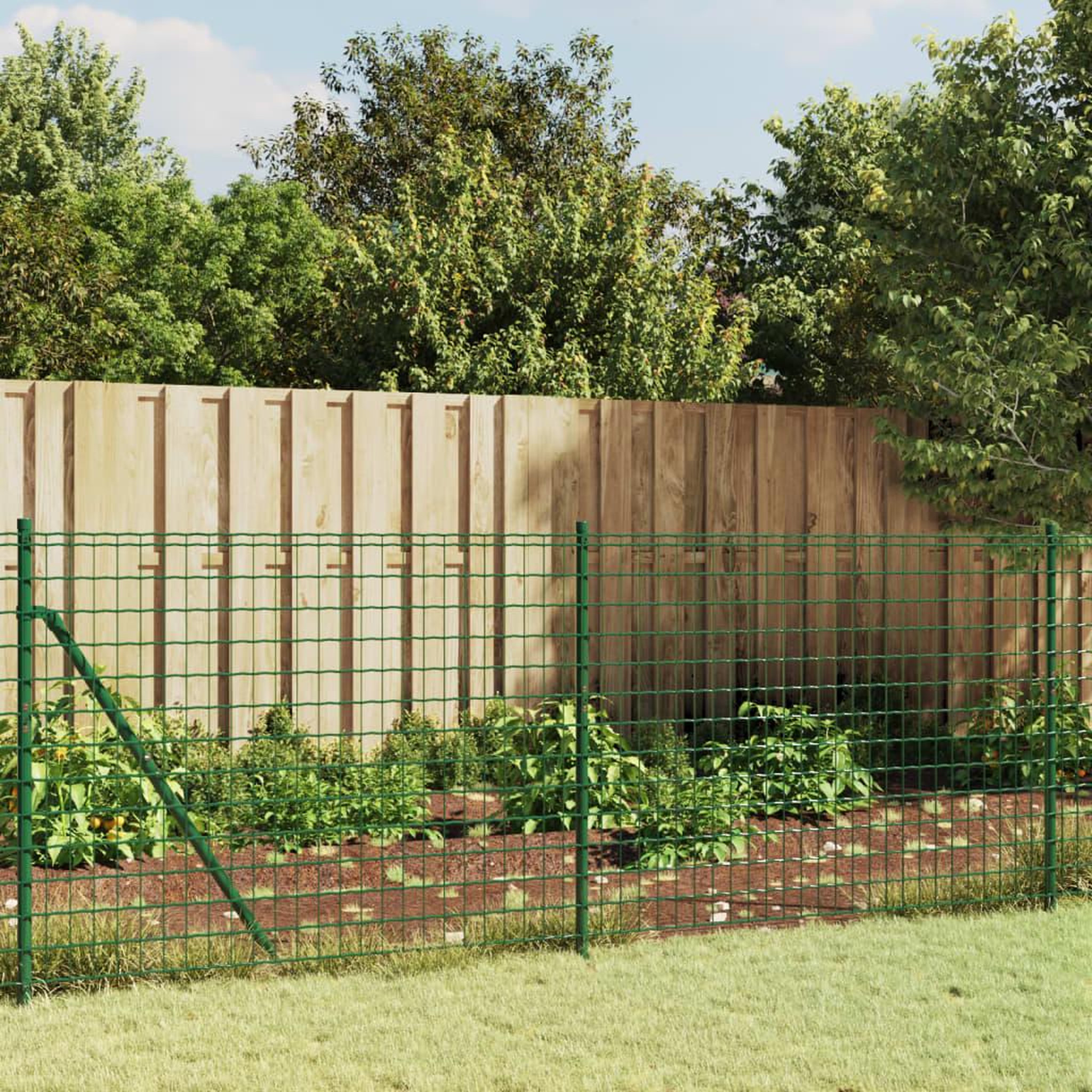 VIDAXL Cloture en treillis metallique avec bride vert 0,8x25 m