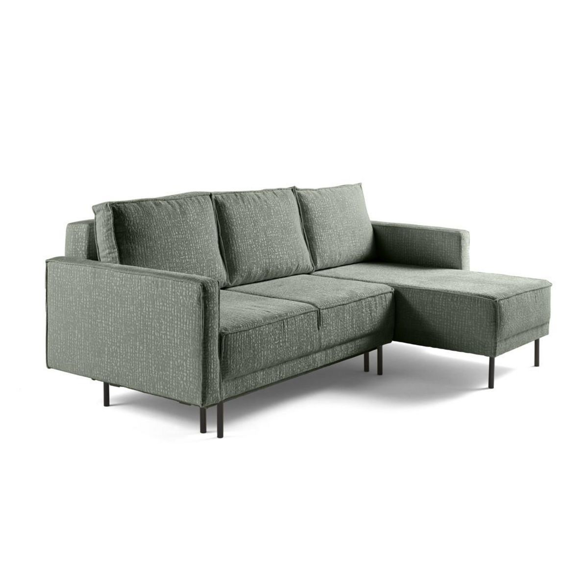 LISA DESIGN Charlie - canapé d'angle réversible 4 places - convertible avec coffre - en tissu velours relief