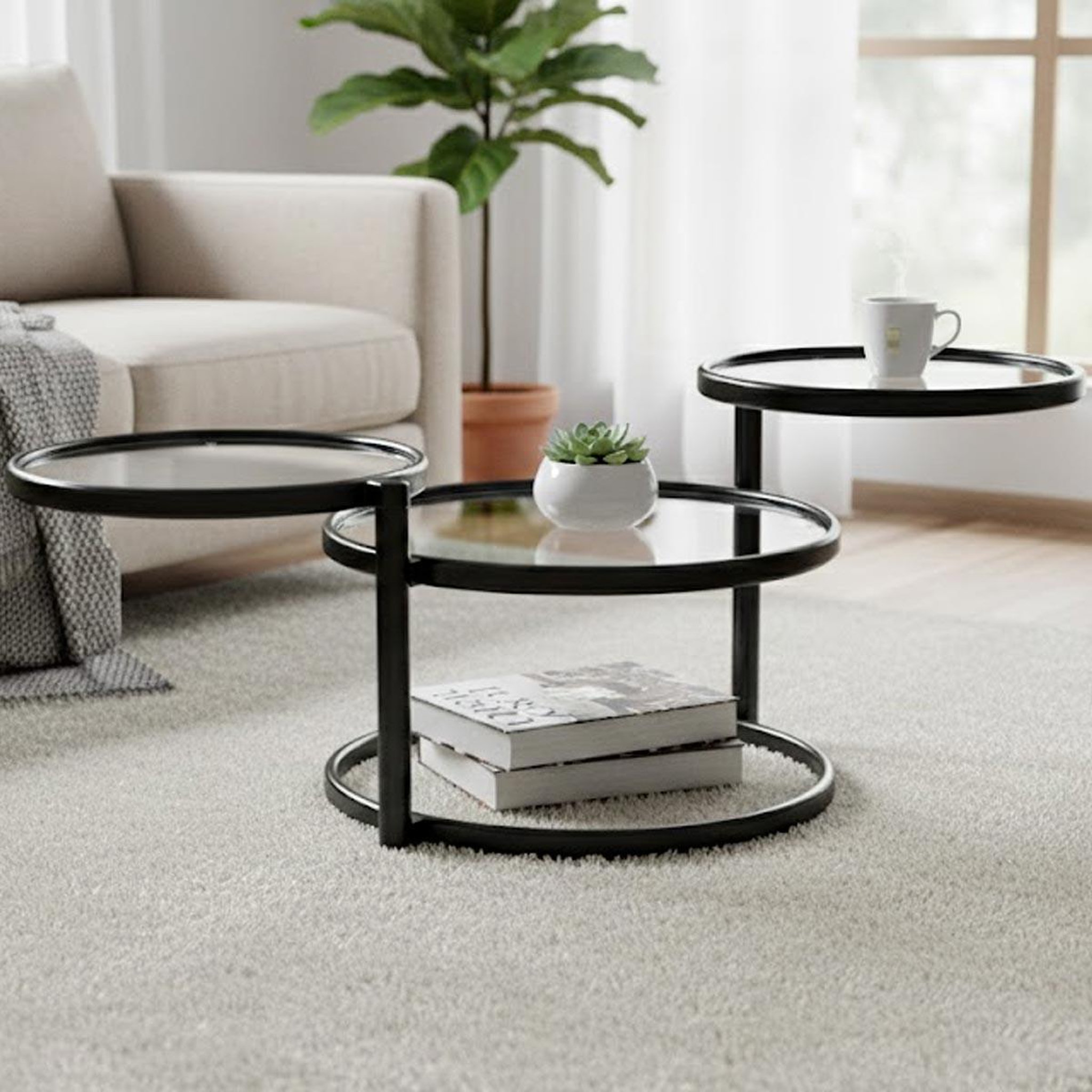 Voir la diapositive 3 : Paris Prix Table basse en verre  blaise  140cm noir