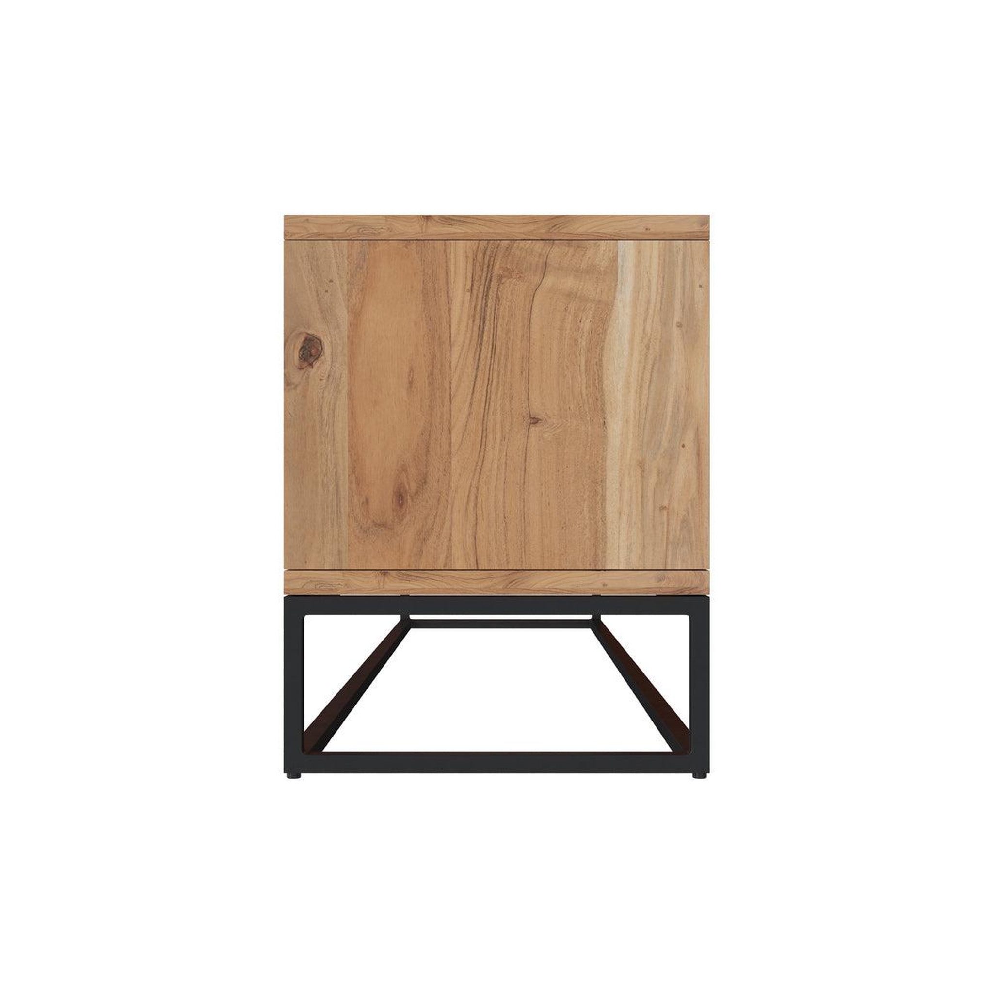 Voir la diapositive 3 : MAISON PAVANE Meuble tv en bois d'acacia massif et métal 140 cm-alabama