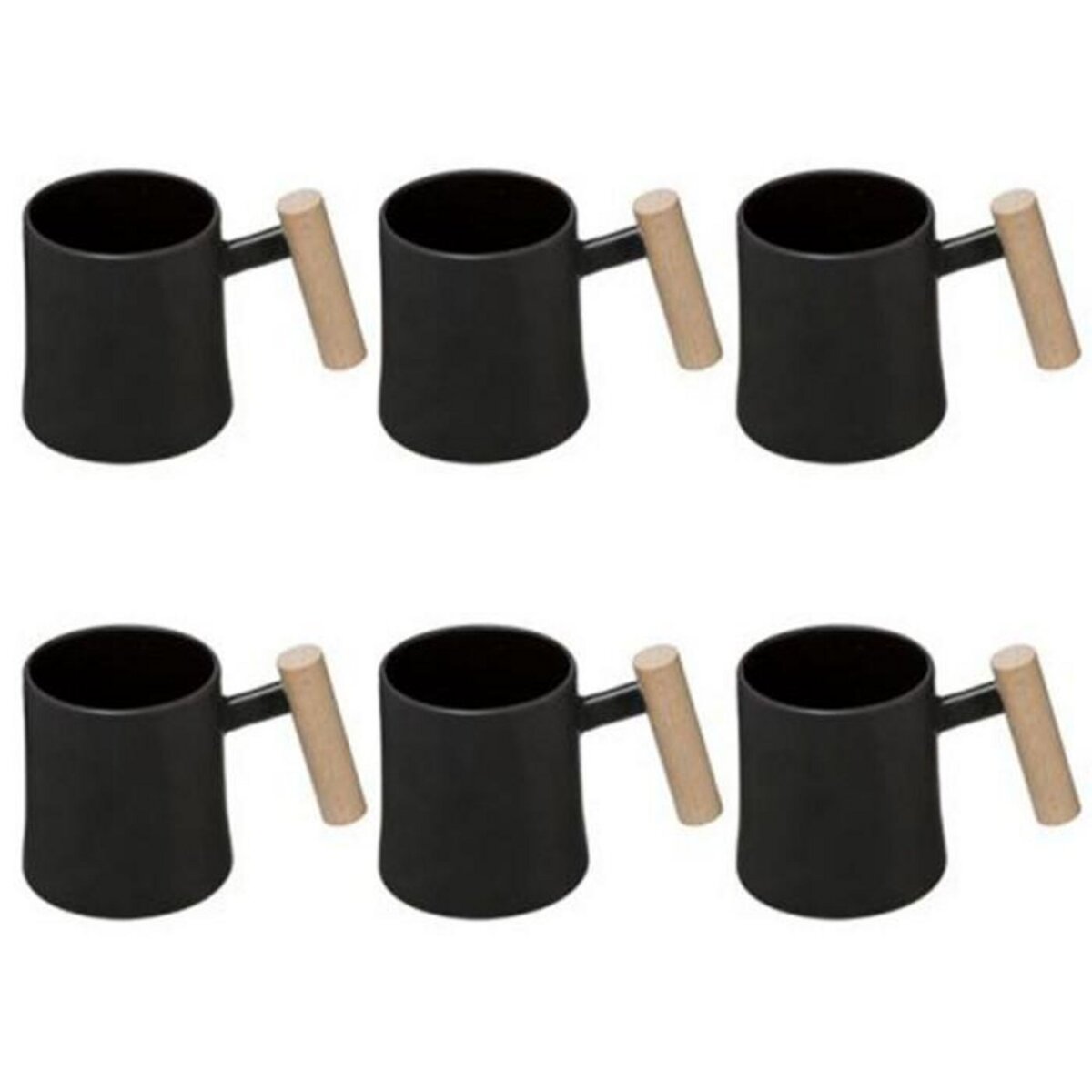 SECRET DE GOURMET Lot de 6 Mugs Design  Tribecart  37cl Noir