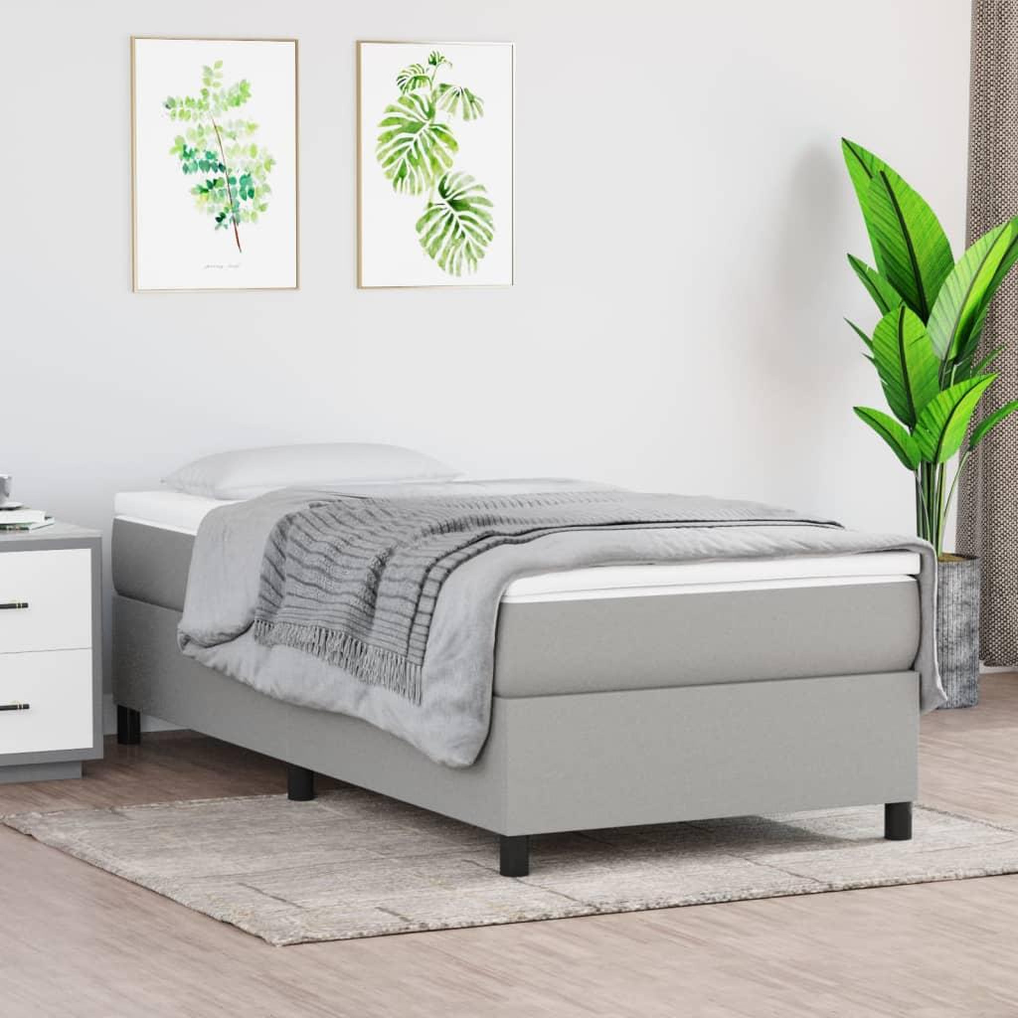 VIDAXL Cadre de lit sans matelas gris clair 80x200 cm tissu