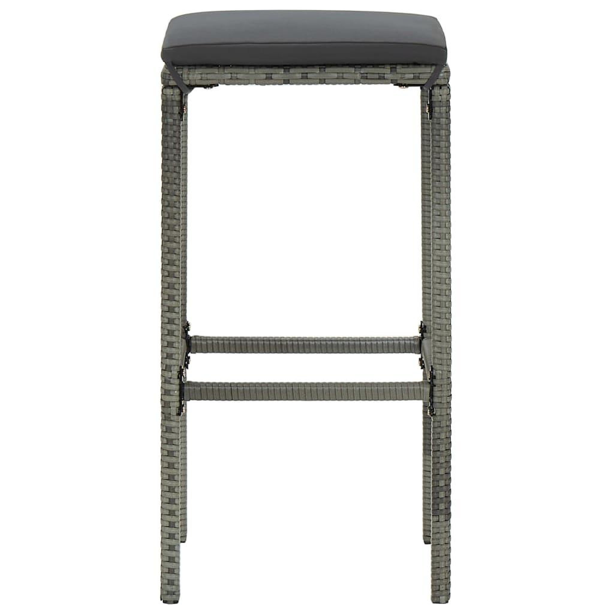 Voir la diapositive 4 : VIDAXL Ensemble de bar de jardin avec coussins 3 pcs Gris