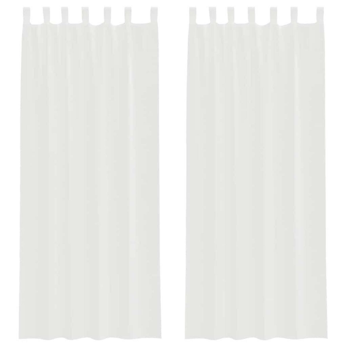 VIDAXL Rideaux en voile avec passe-tringles 2 pcs blanc