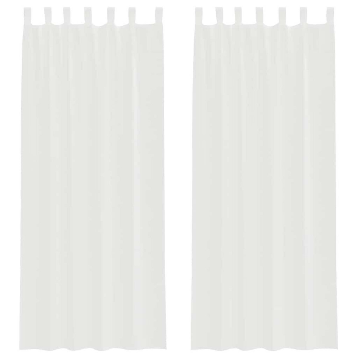 VIDAXL Rideaux en voile avec passe-tringles 2 pcs blanc