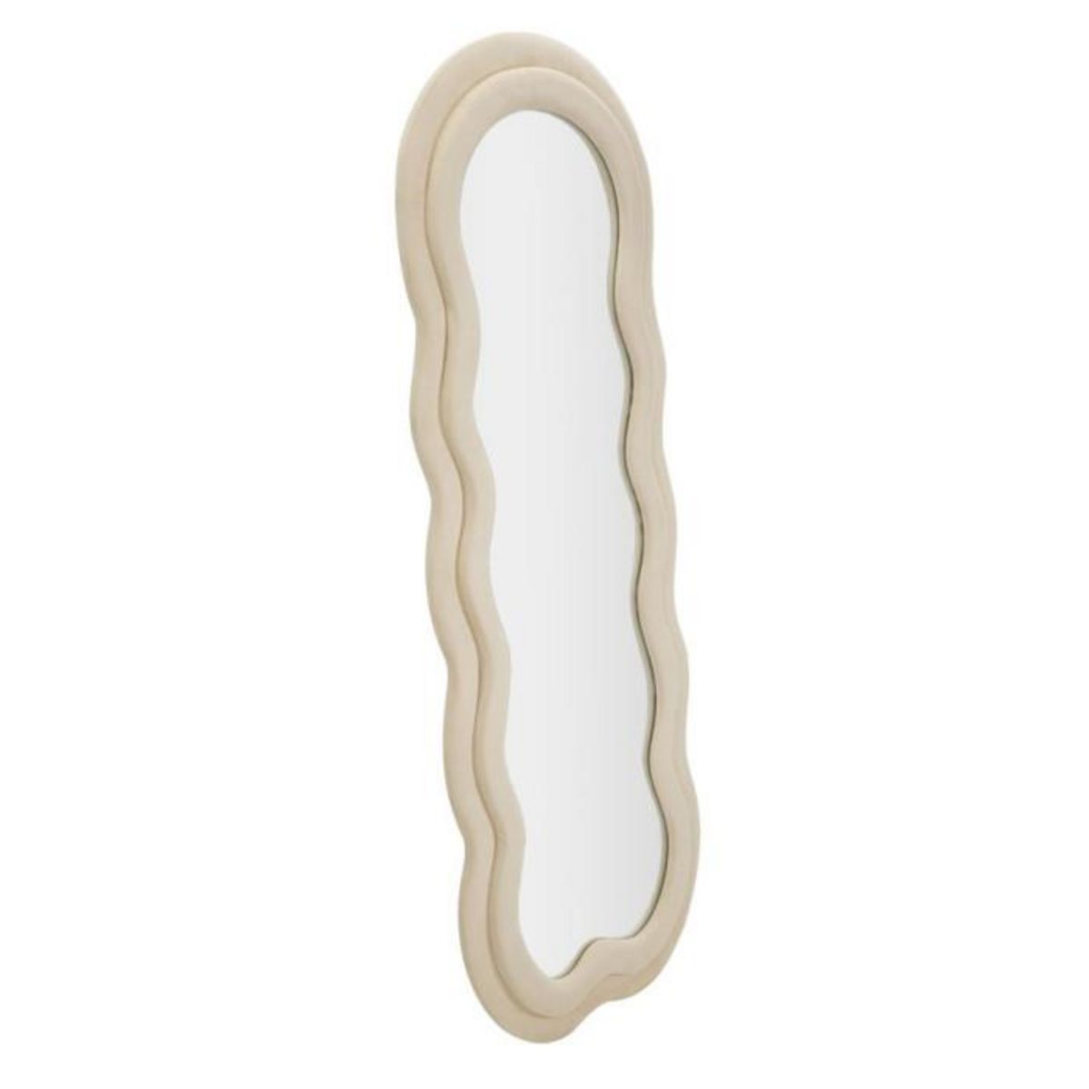 Paris Prix Miroir Mural en Velours  Wavy  160cm Crème