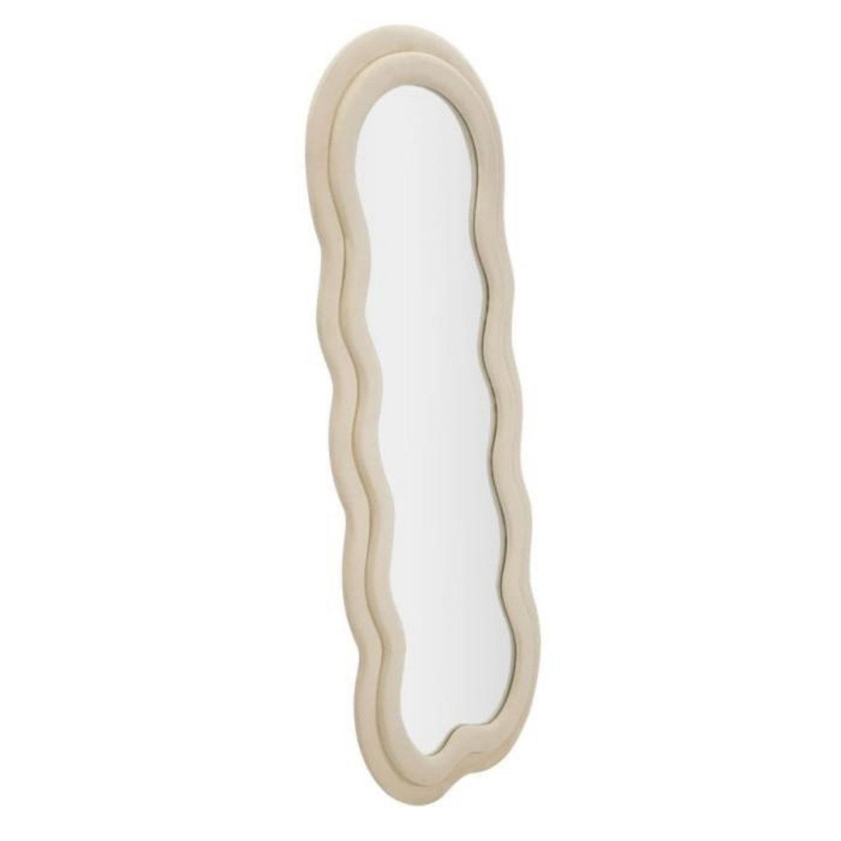 Paris Prix Miroir Mural en Velours  Wavy  160cm Crème