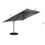Voir la diapositive 5 : ID MARKET Parasol déporté inclinable rotatif 360 CALVI gris 3x4 M avec 4 dalles et housse