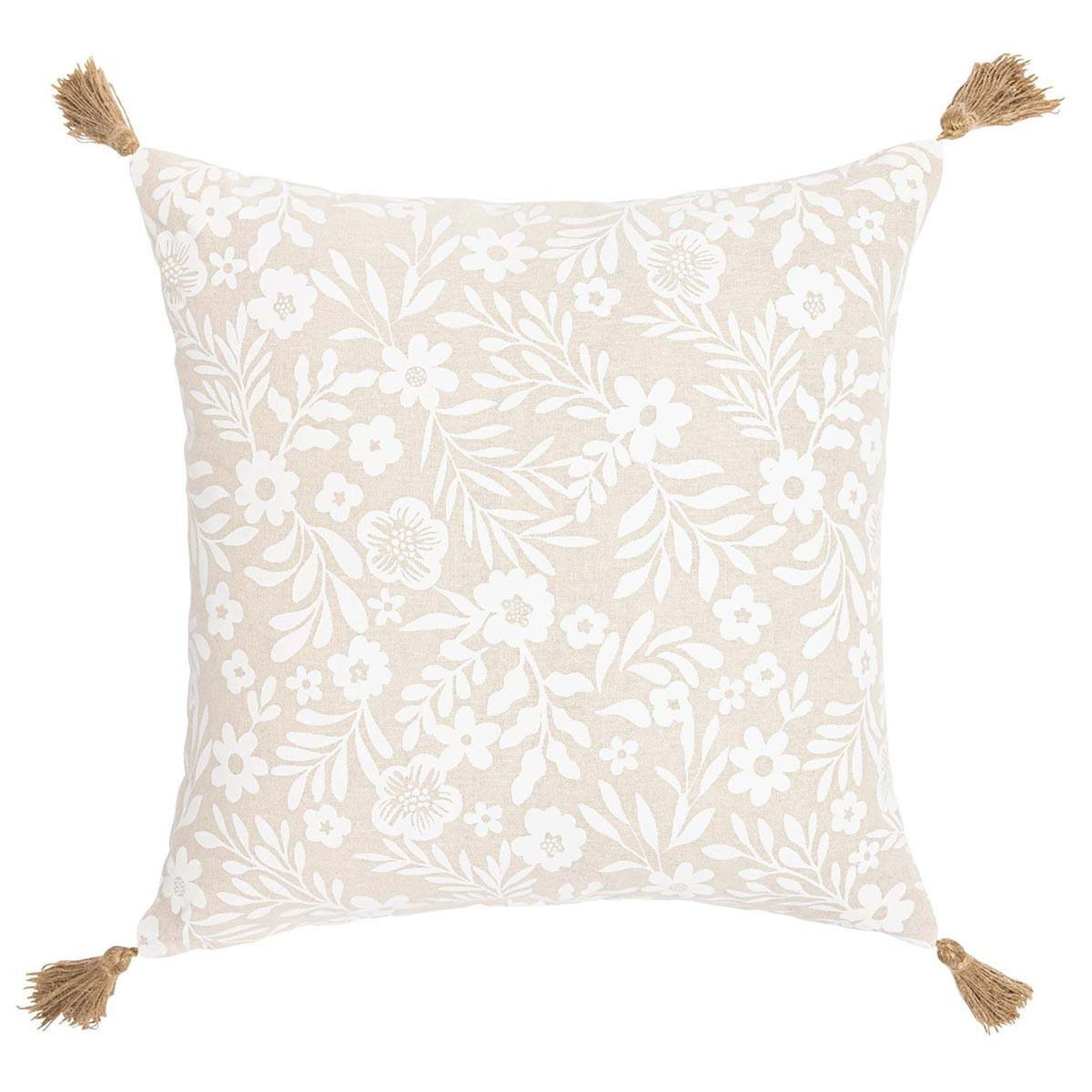 Paris Prix Coussin Déco à Pompons  Angie  45x45cm Naturel