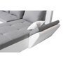 Canapé d'angle réversible convertible en Pu blanc et tissu gris ALIX