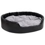 Voir la diapositive 2 : VIDAXL Lit chiens Noir et gris 99x89x21 cm Peluche et similicuir