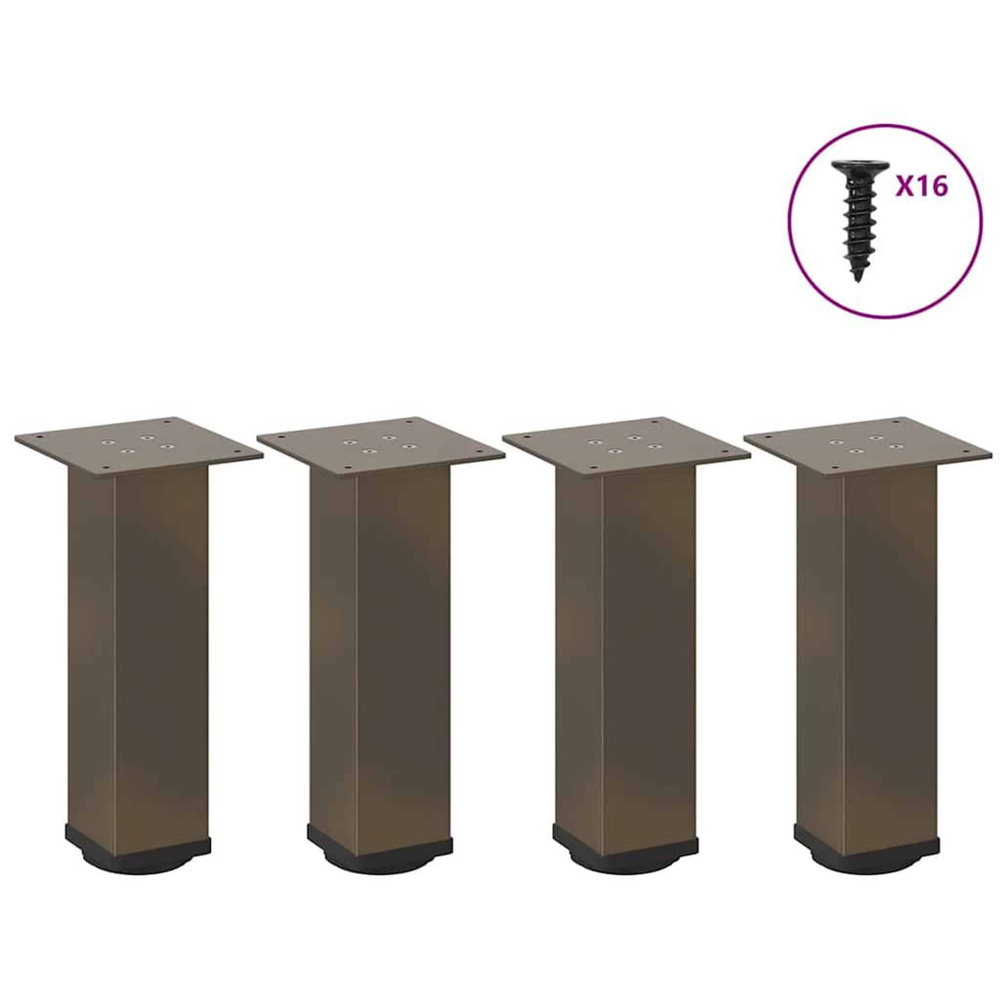 VIDAXL Pieds de table basse acier naturel 4 pcs 42-44 cm acier
