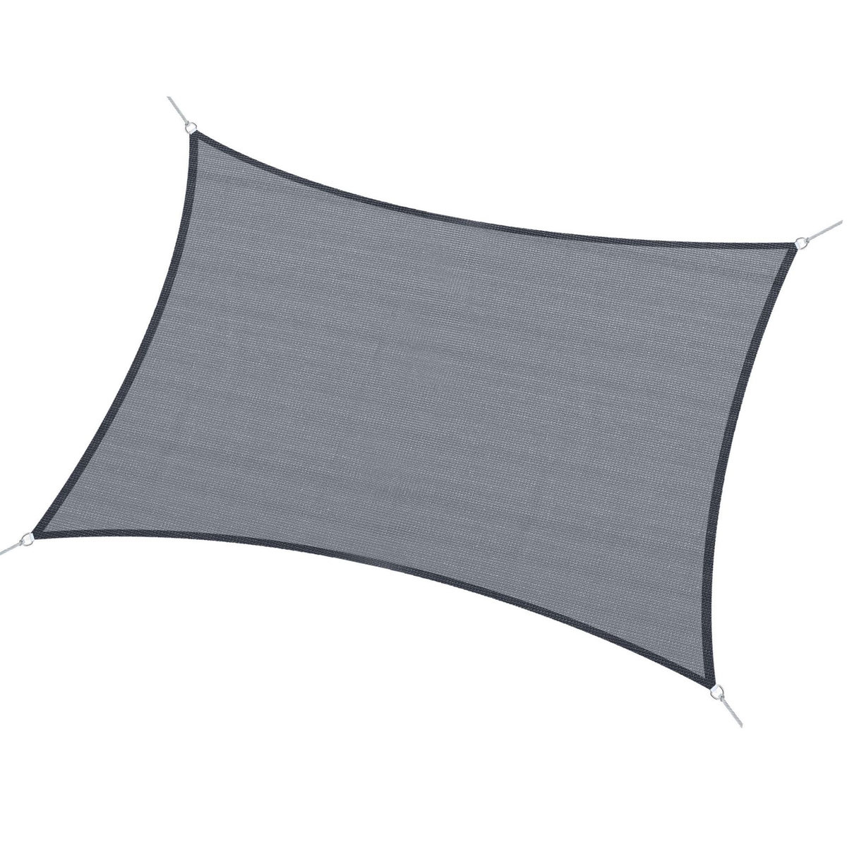 OUTSUNNY Voile d'ombrage rectangulaire 6L x 4l m HDPE gris