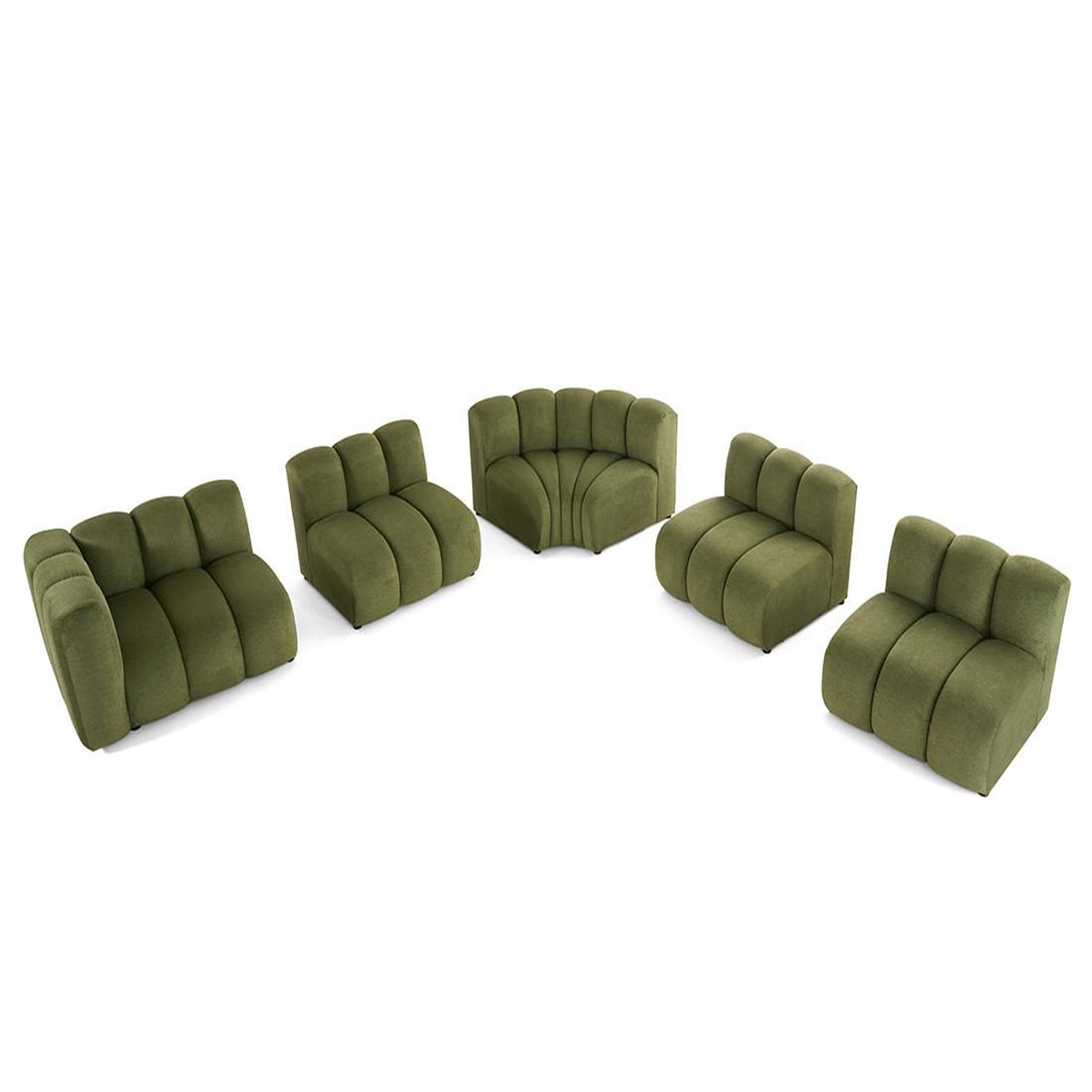 Voir la diapositive 2 : LISA DESIGN Debbie - canapé modulable d'angle droit 5 places en tissu texturé