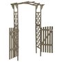 Voir la diapositive 3 : VIDAXL Pergola avec portail 116x40x204 cm Gris Bois de sapin massif
