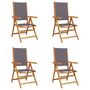 Voir la diapositive 2 : VIDAXL Chaises inclinables de jardin lot de 4 tissu et bois massif