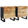 Voir la diapositive 2 : VIDAXL Tables de chevet 2 pcs 40x33x46 cm Bois de manguier solide