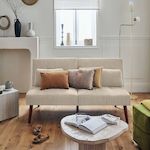 BEST MOBILIER Philae - canapé convertible clic-clac 2 places - velours côtelé. Coloris disponibles : Orange, Vert