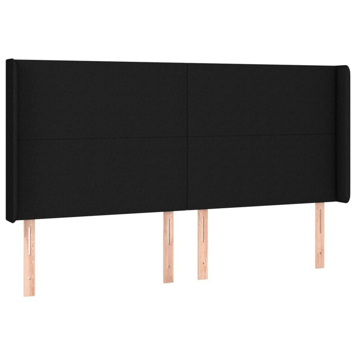 VIDAXL Tete de lit avec oreilles Noir 203x16x118/128 cm Tissu