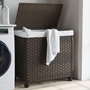 Voir la diapositive 1 : VIDAXL Panier a linge avec roulettes marron fonce 60x35x60,5 cm