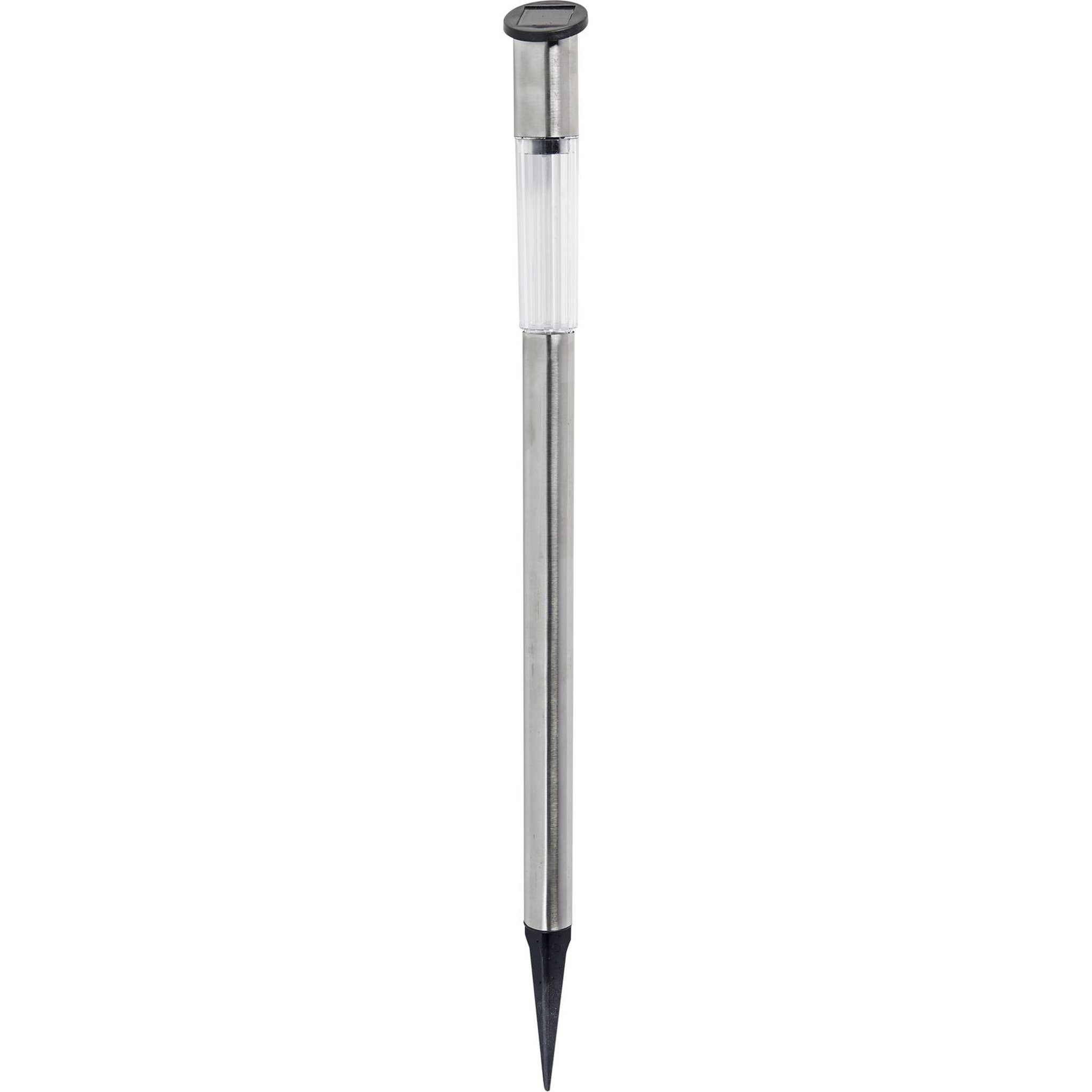 Voir la diapositive 1 : GARDENSTAR "Borne solaire en acier inoxydable H69 cm  1 LED blanche "
