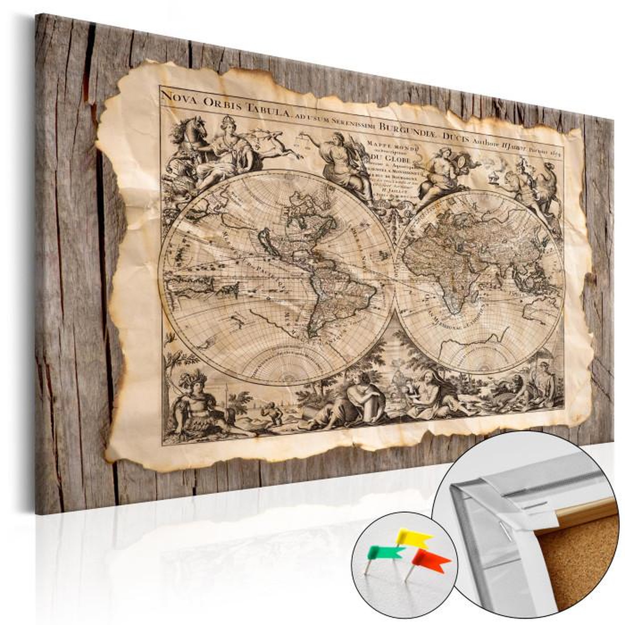 Paris Prix Tableau en Liège  Carte du Monde - Map of the Past. Coloris disponibles : Multicolore