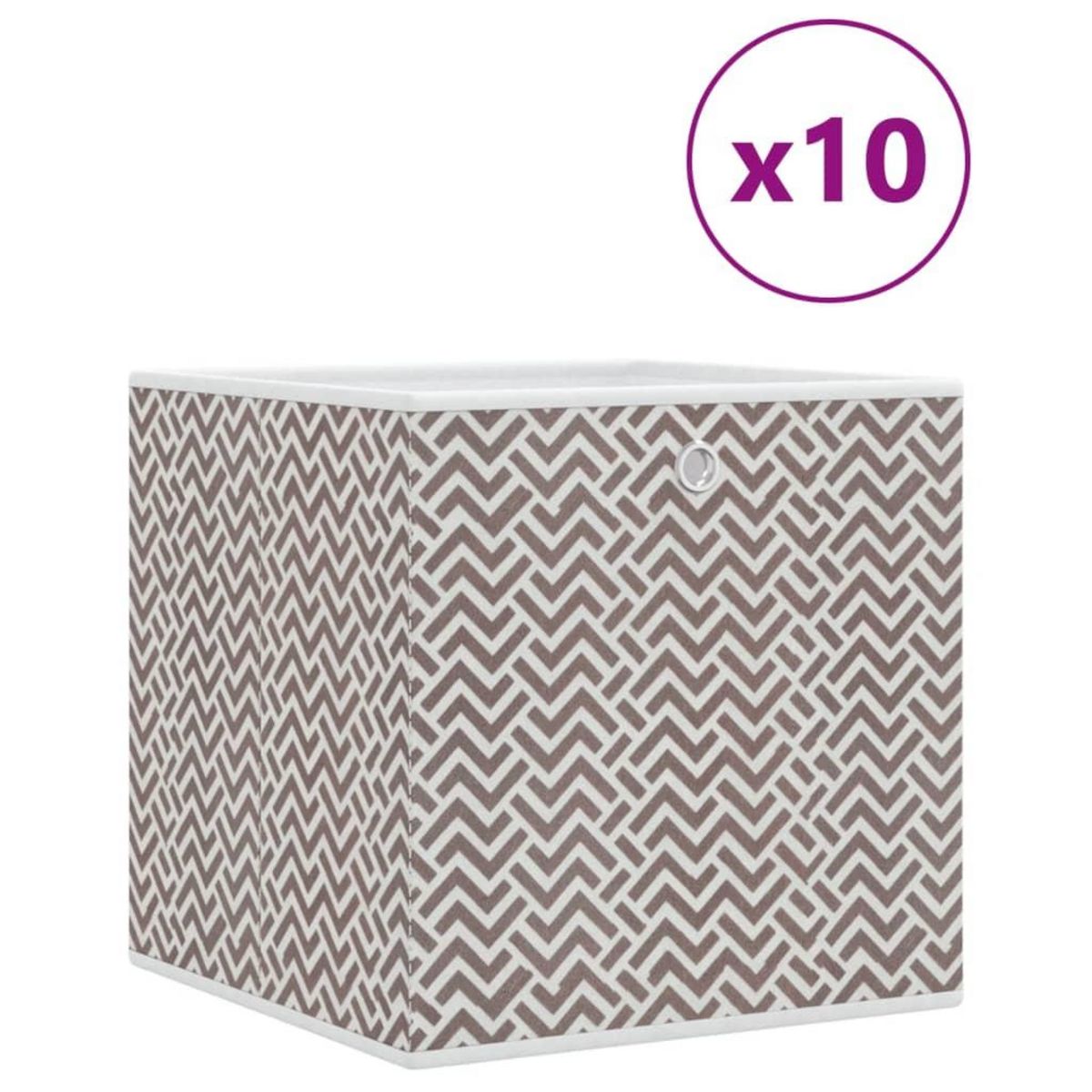 VIDAXL Boîtes de rangement pliables 10 pcs 32x32x32 cm tissu intisse