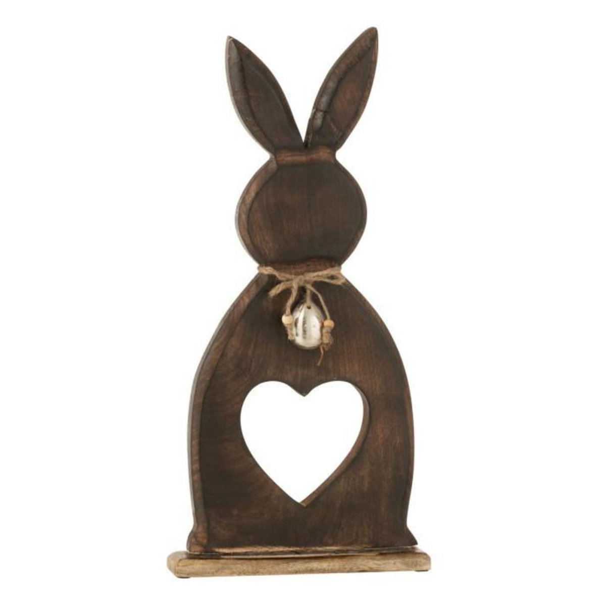 Paris Prix Statuette Lapin en Bois  Cœur  49cm Marron
