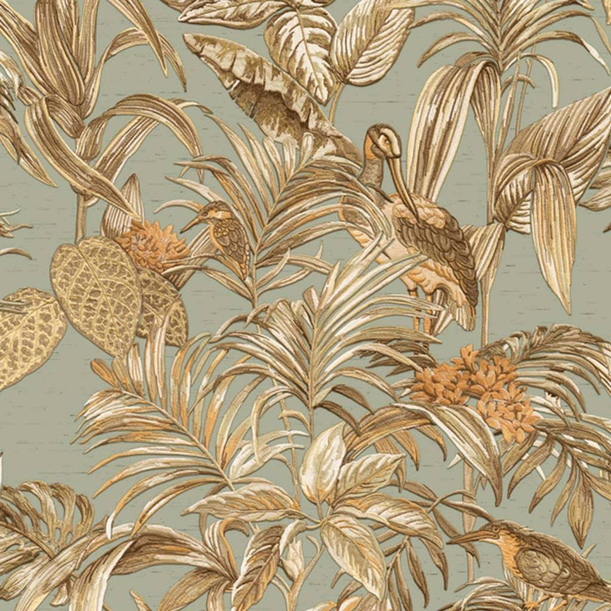DUTCH WALLCOVERINGS DUTCH WALLCOVERINGS Papier peint Bird-of-Paradise Bleu sarcelle