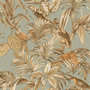 Voir la diapositive 2 : DUTCH WALLCOVERINGS DUTCH WALLCOVERINGS Papier peint Bird-of-Paradise Bleu sarcelle