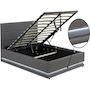 Voir la diapositive 3 : Habitat et Jardin Lit LED avec coffre  Anastasia  - 140 x 190 - Gris foncé