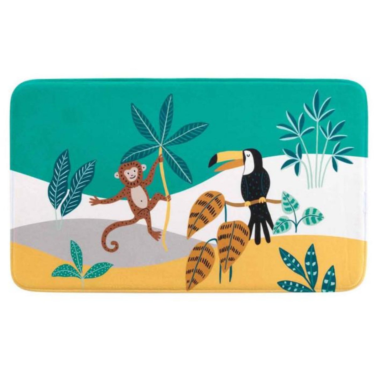 Paris Prix Tapis Enfant Imprimé  Jungle Story  45x75cm Vert